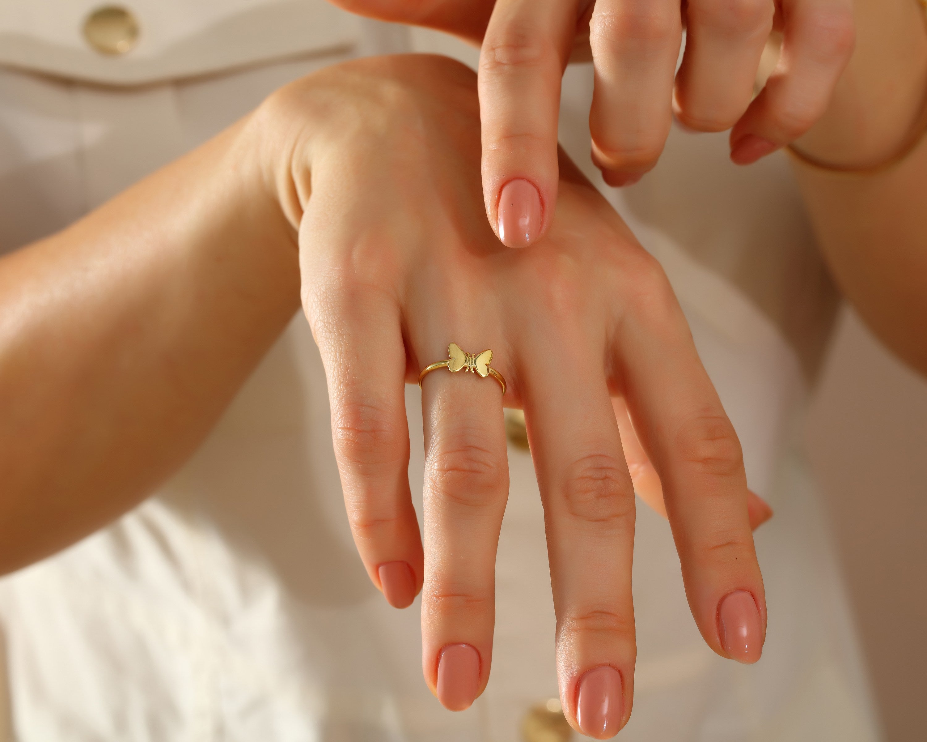VIECLAT Solid Yellow Gold Butterfly Ring