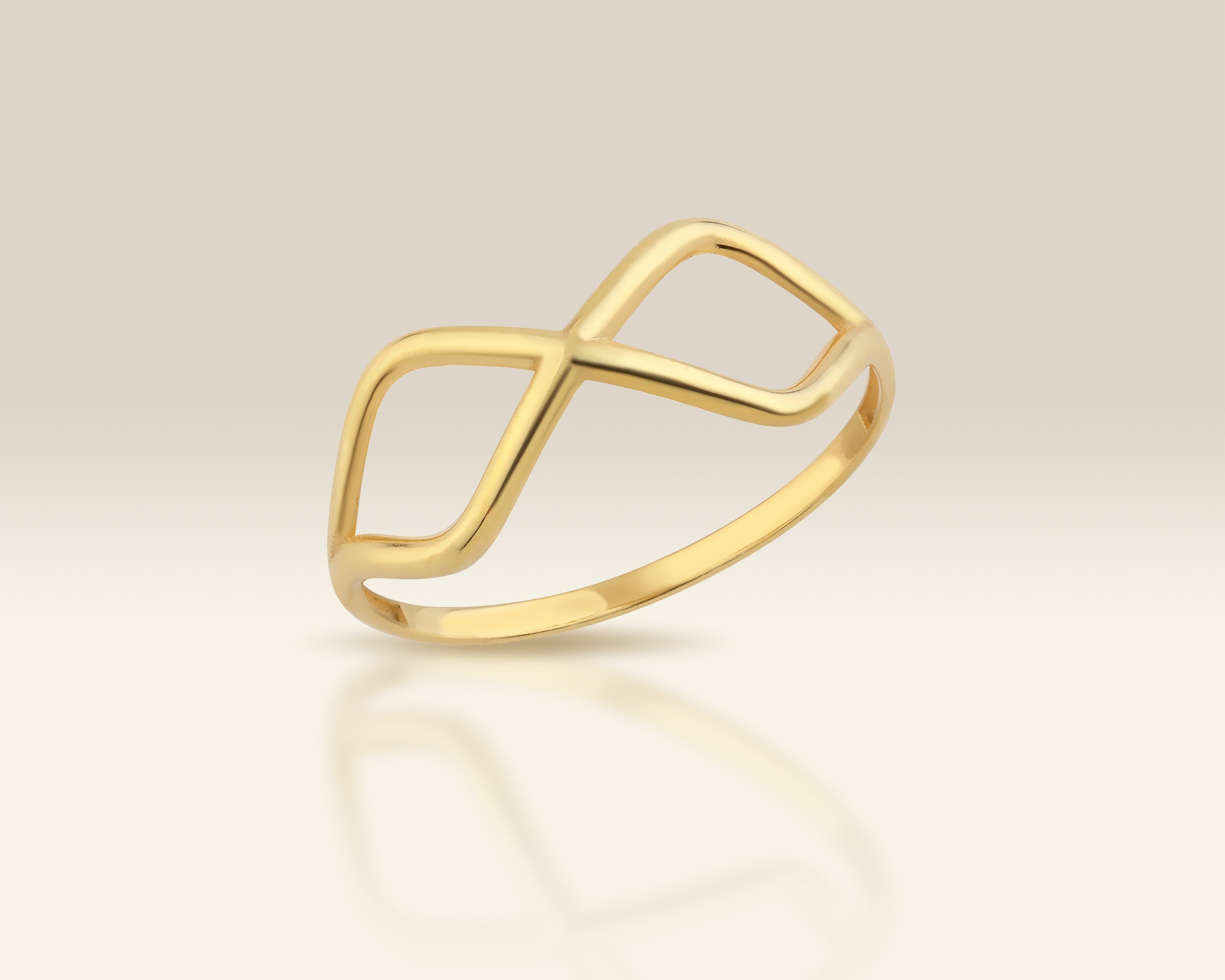 VIECLAT Gold Open Geometric Infinity Ring