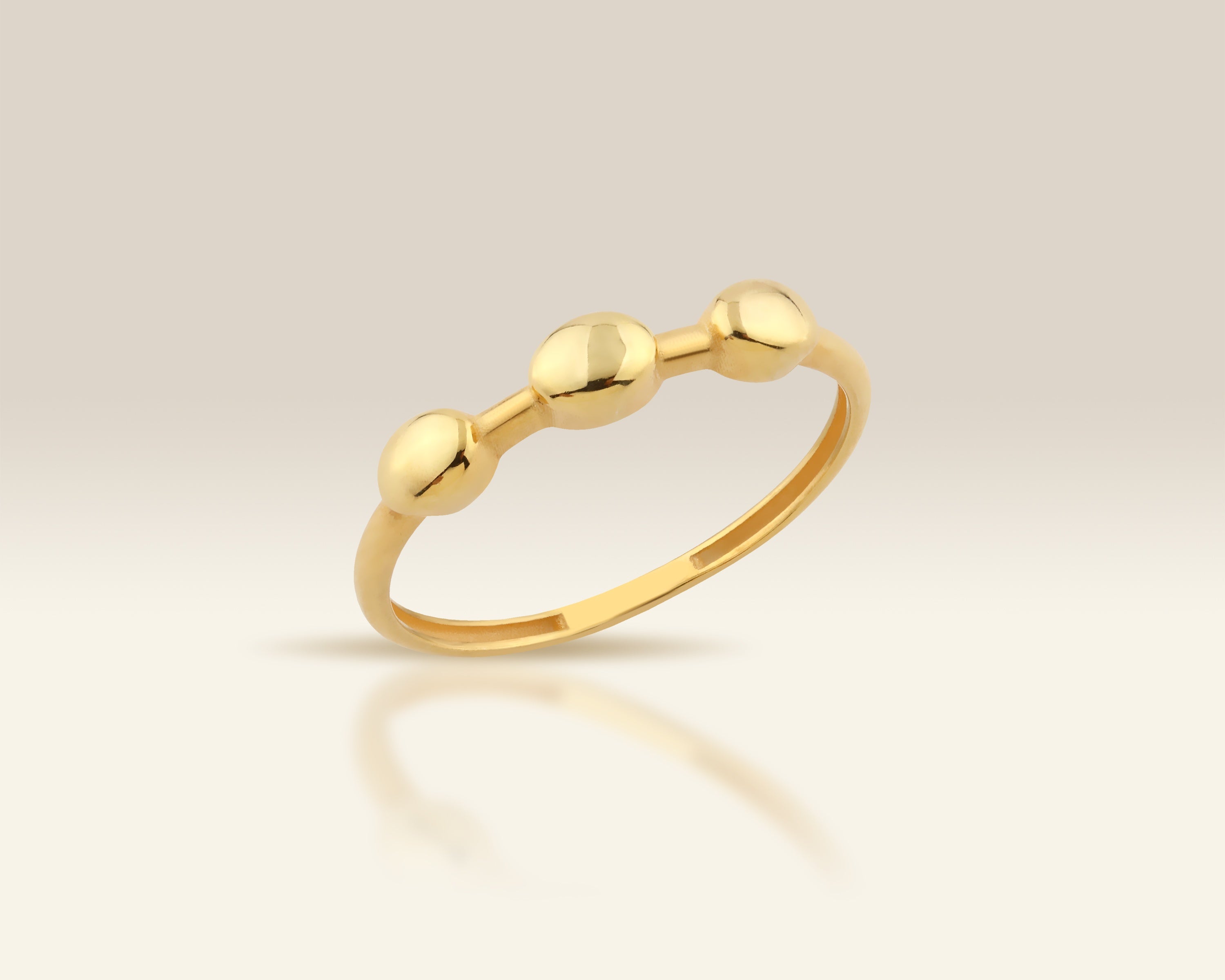 VIECLAT Gold Three Bead Stacking Ring