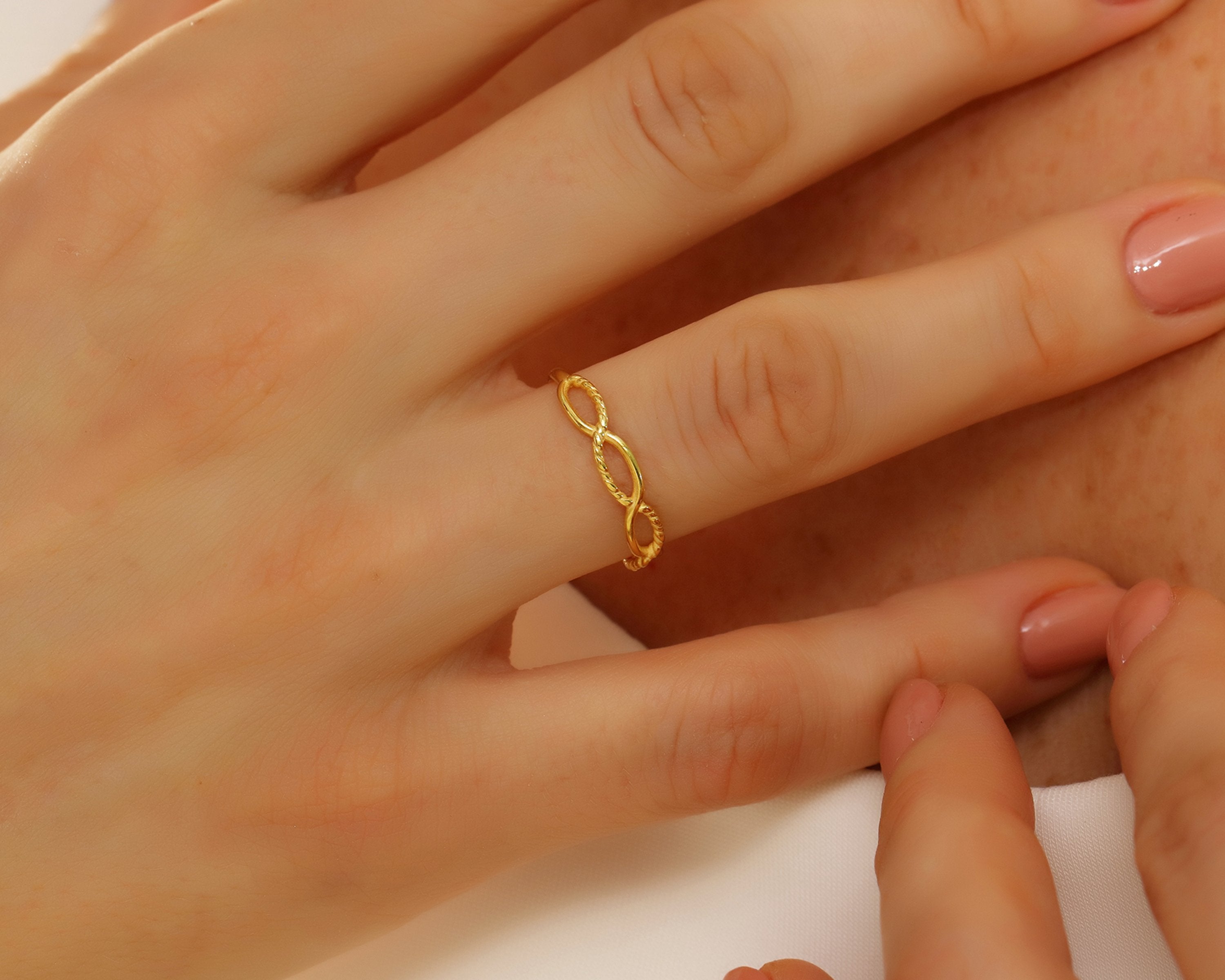 VIECLAT Solid Yellow Gold Twisted Infinity Ring