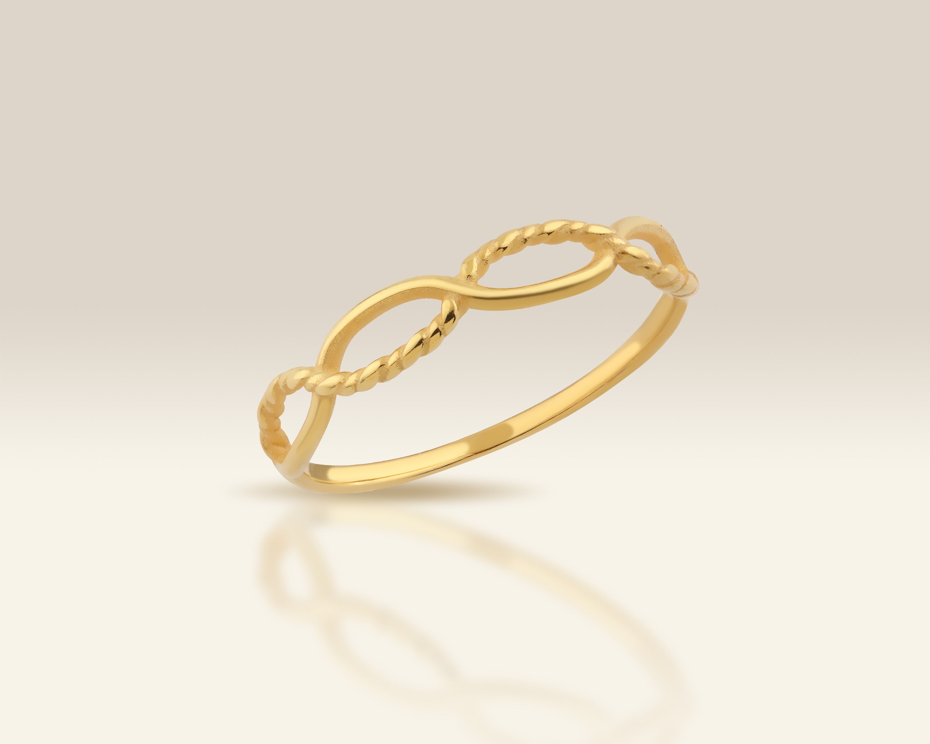 VIECLAT Solid Yellow Gold Twisted Infinity Ring