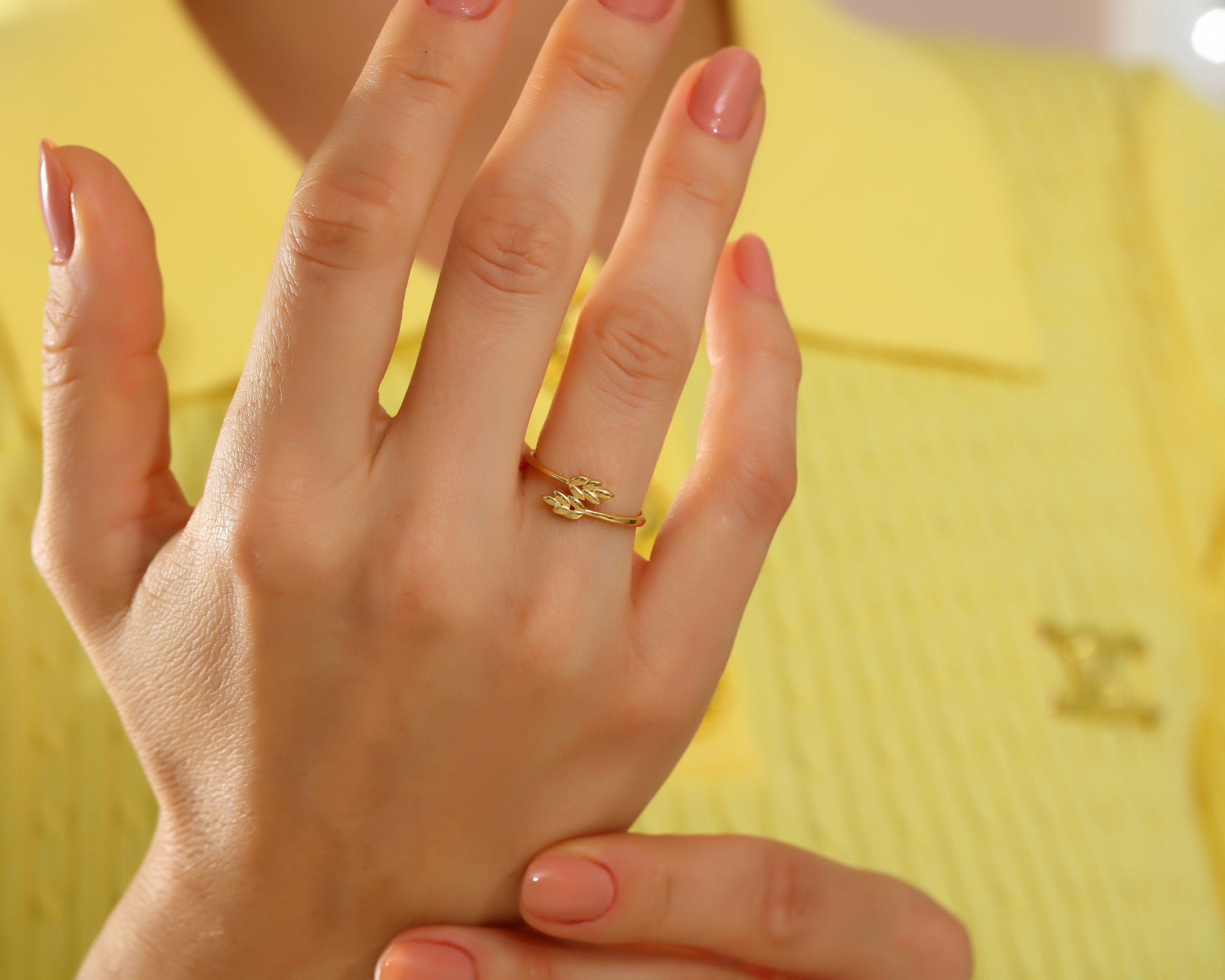 VIECLAT Gold Wheat Leaf Open Ring