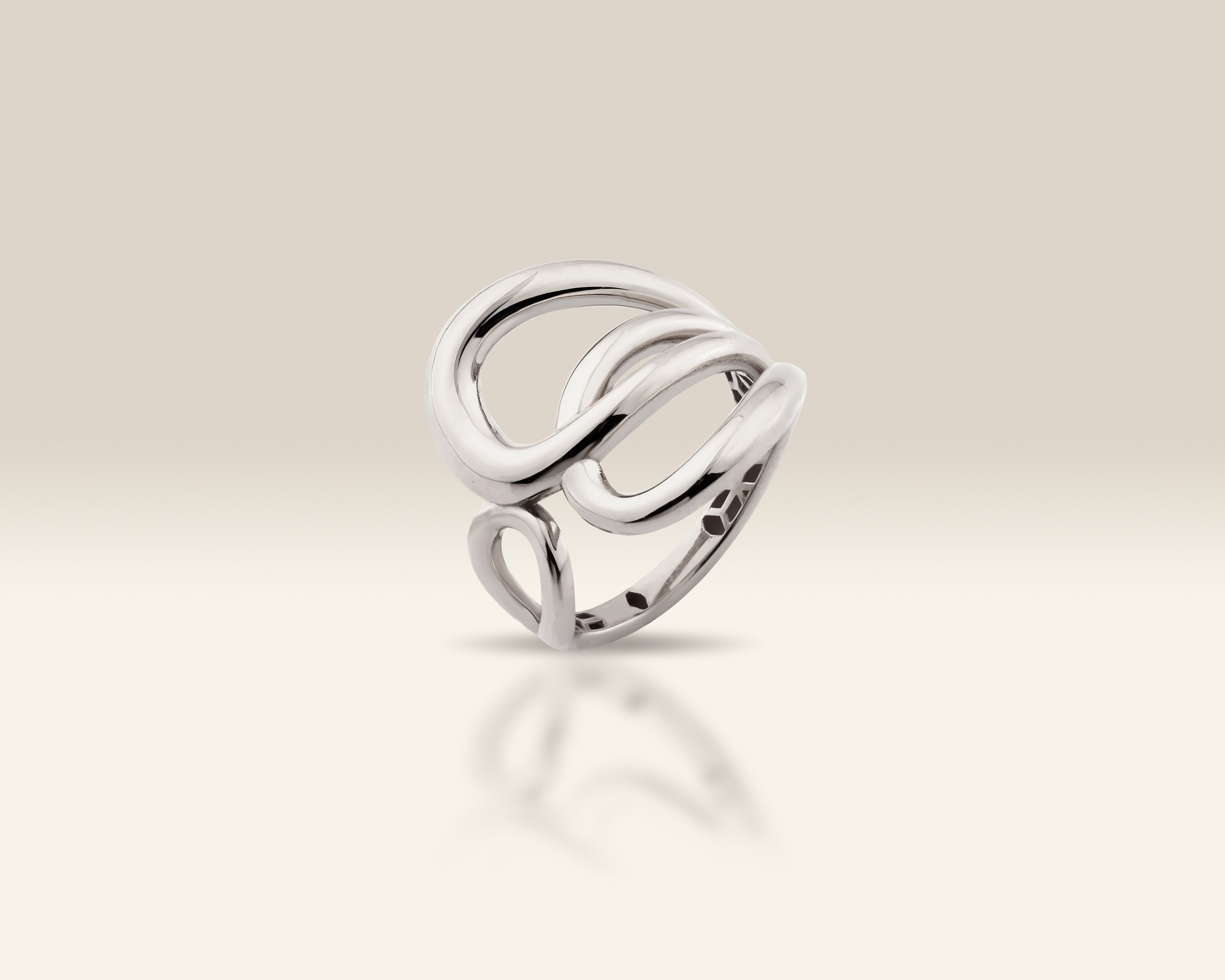 VIECLAT Solid White Gold Interlocking Swirl Ring