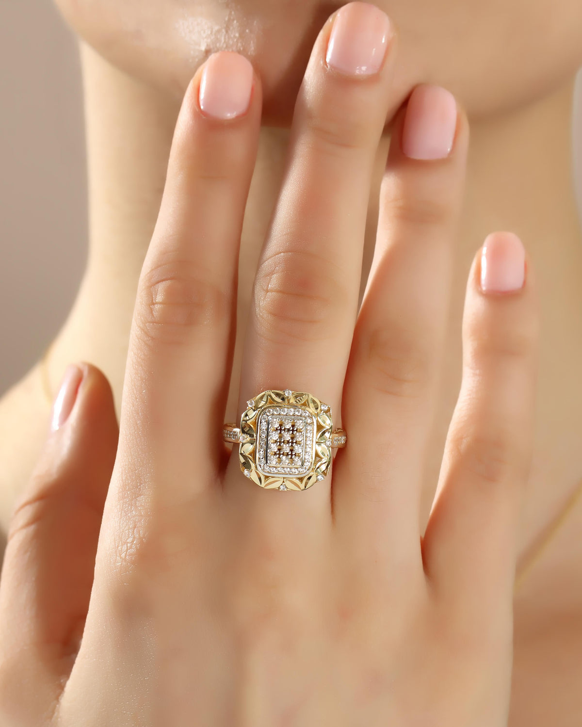 VIECLAT Gold Vintage Diamond Cluster Ring