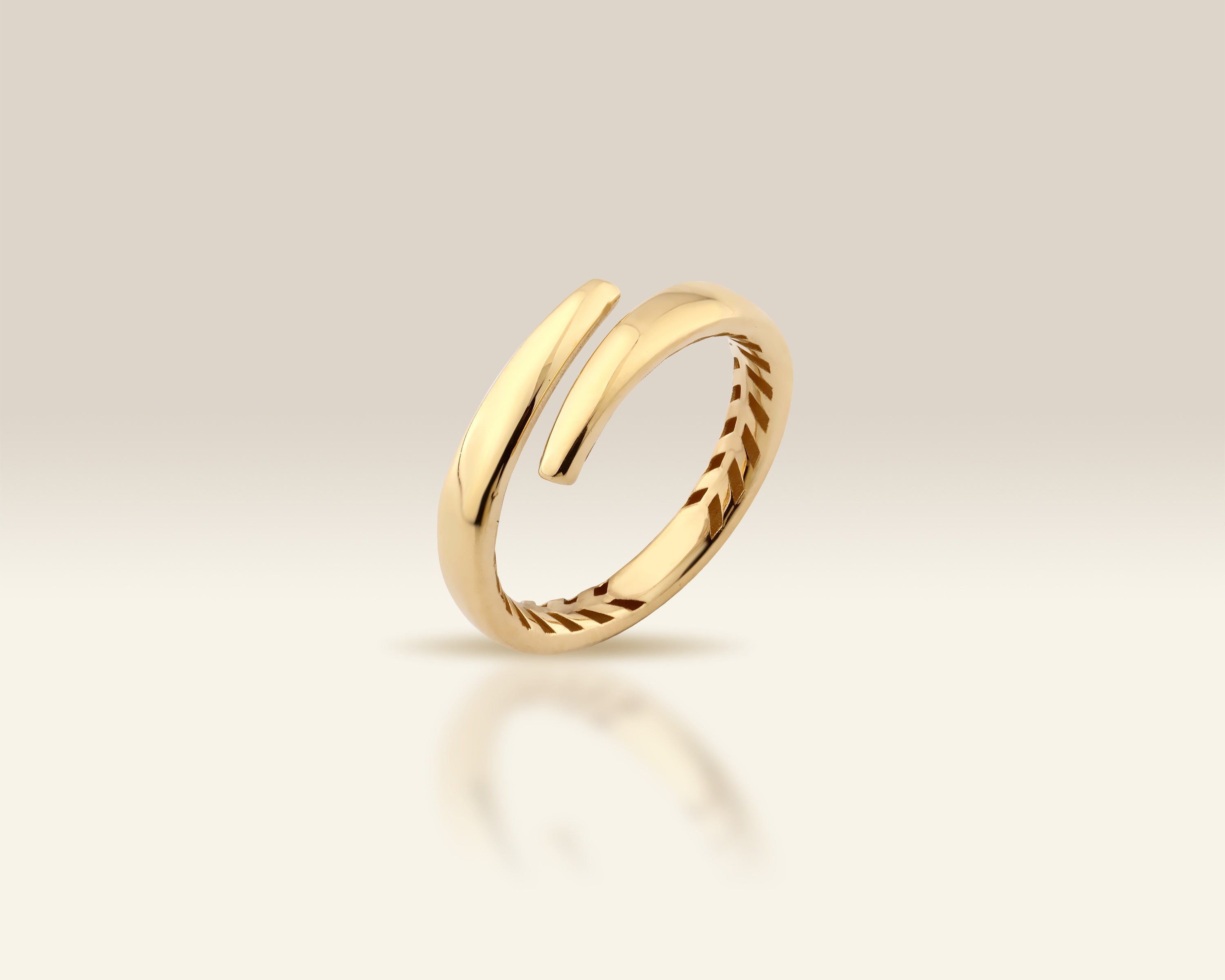 VIECLAT Solid Yellow Gold Open Wrap Bypass Ring