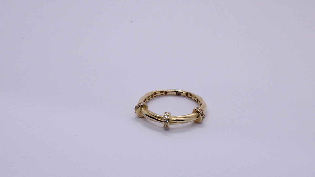 VIECLAT Solid Yellow Gold Diamond Wrap Band Ring