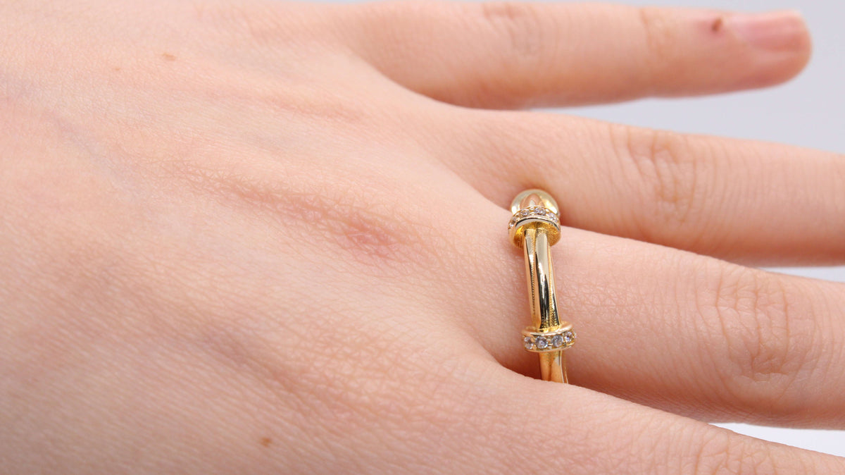 VIECLAT Solid Yellow Gold Diamond Wrap Ring On Hand