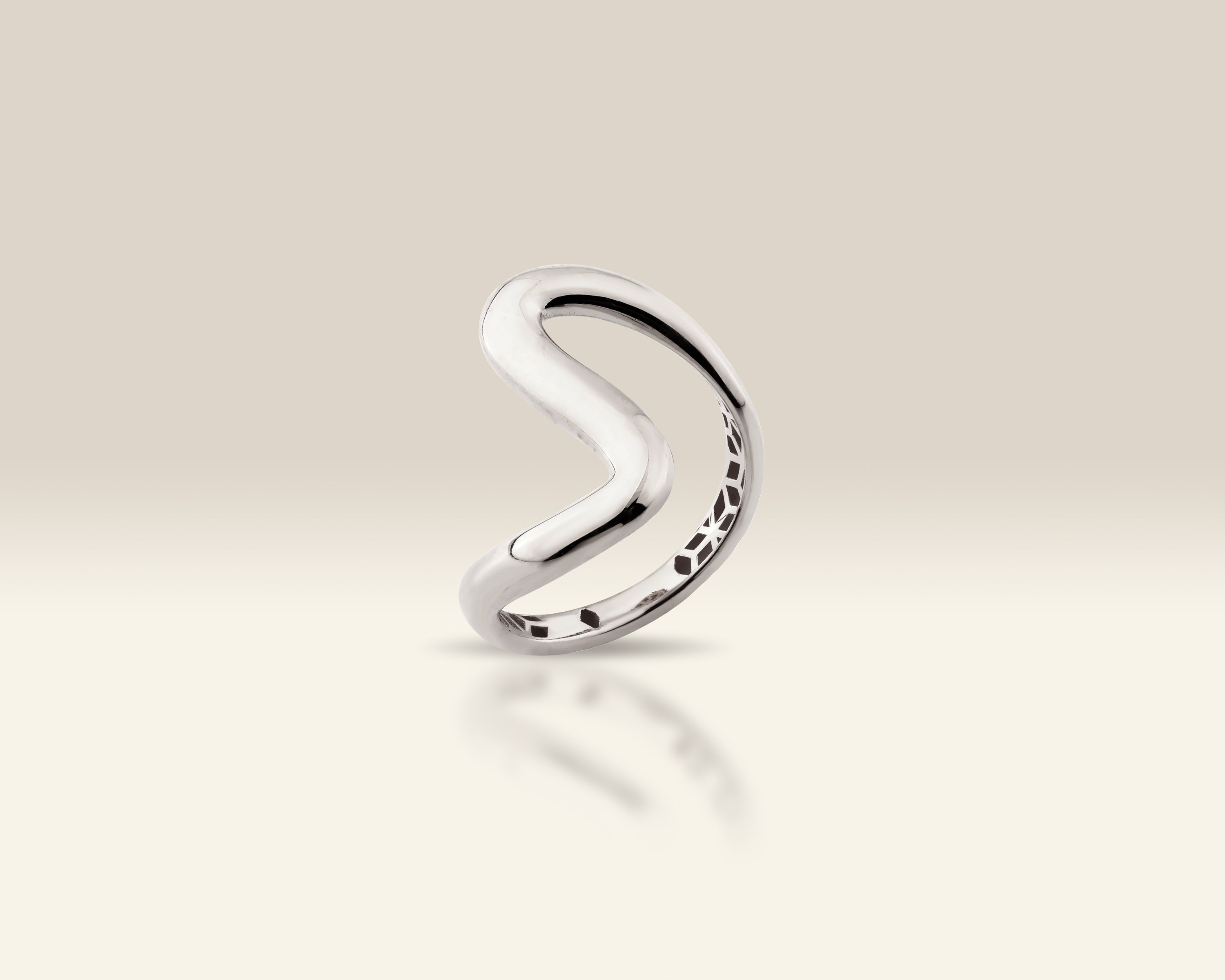 VIECLAT Solid White Gold Wave Swirl Ring