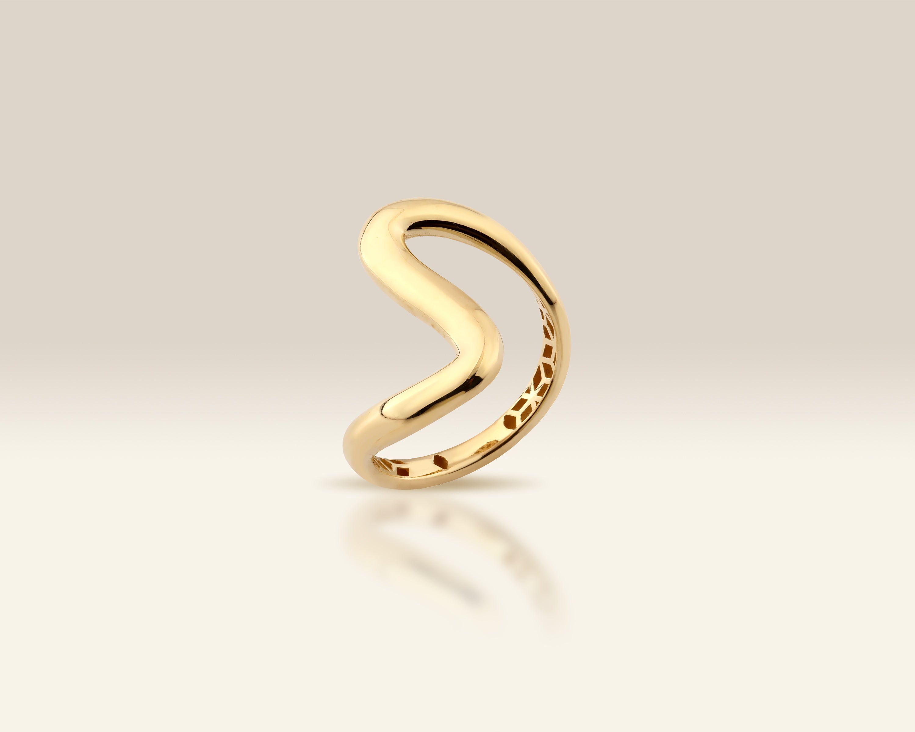VIECLAT Solid Yellow Gold Wave Swirl Ring