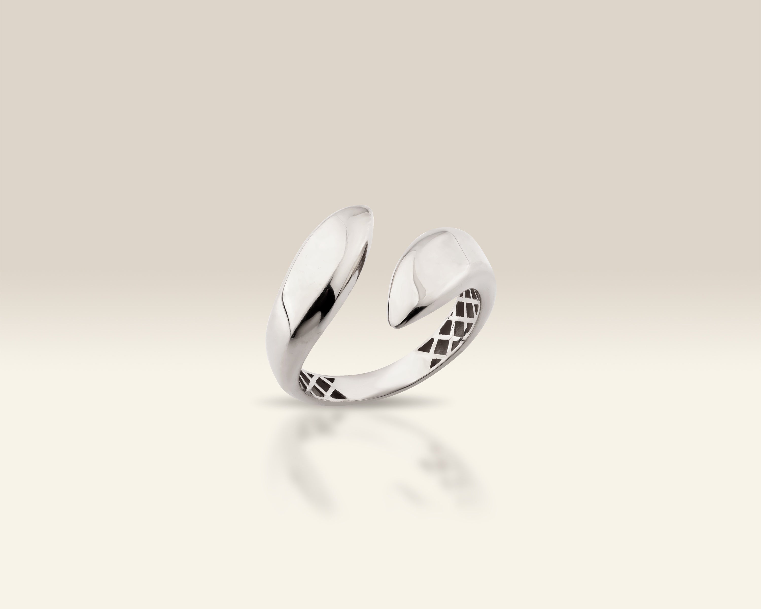 VIECLAT Solid White Gold Open Bypass Wrap Ring