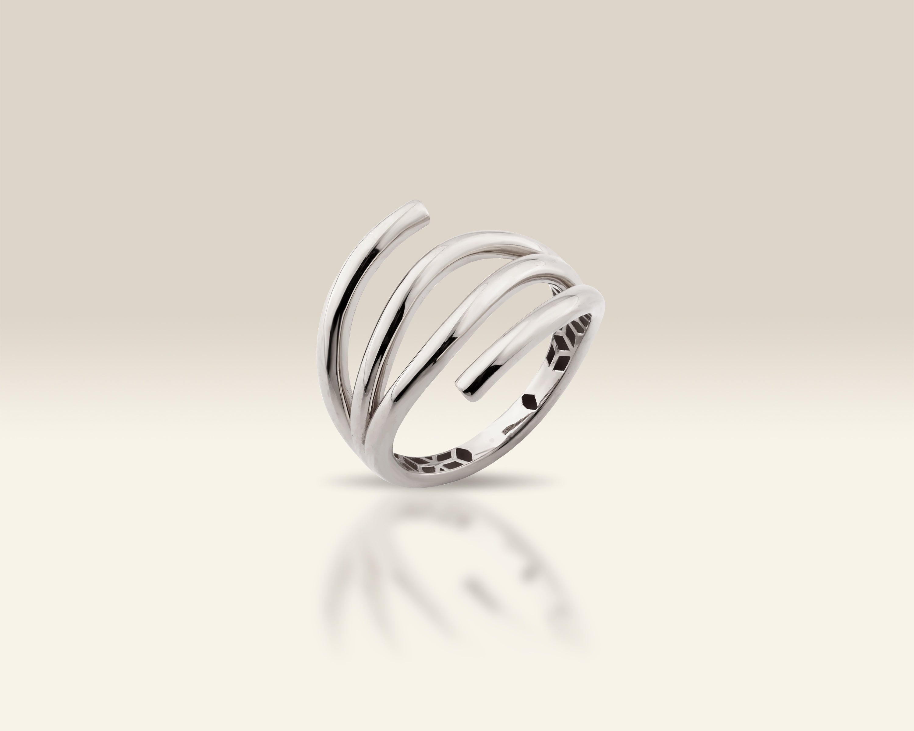 VIECLAT Solid White Gold Spiral Wrap Coil Ring
