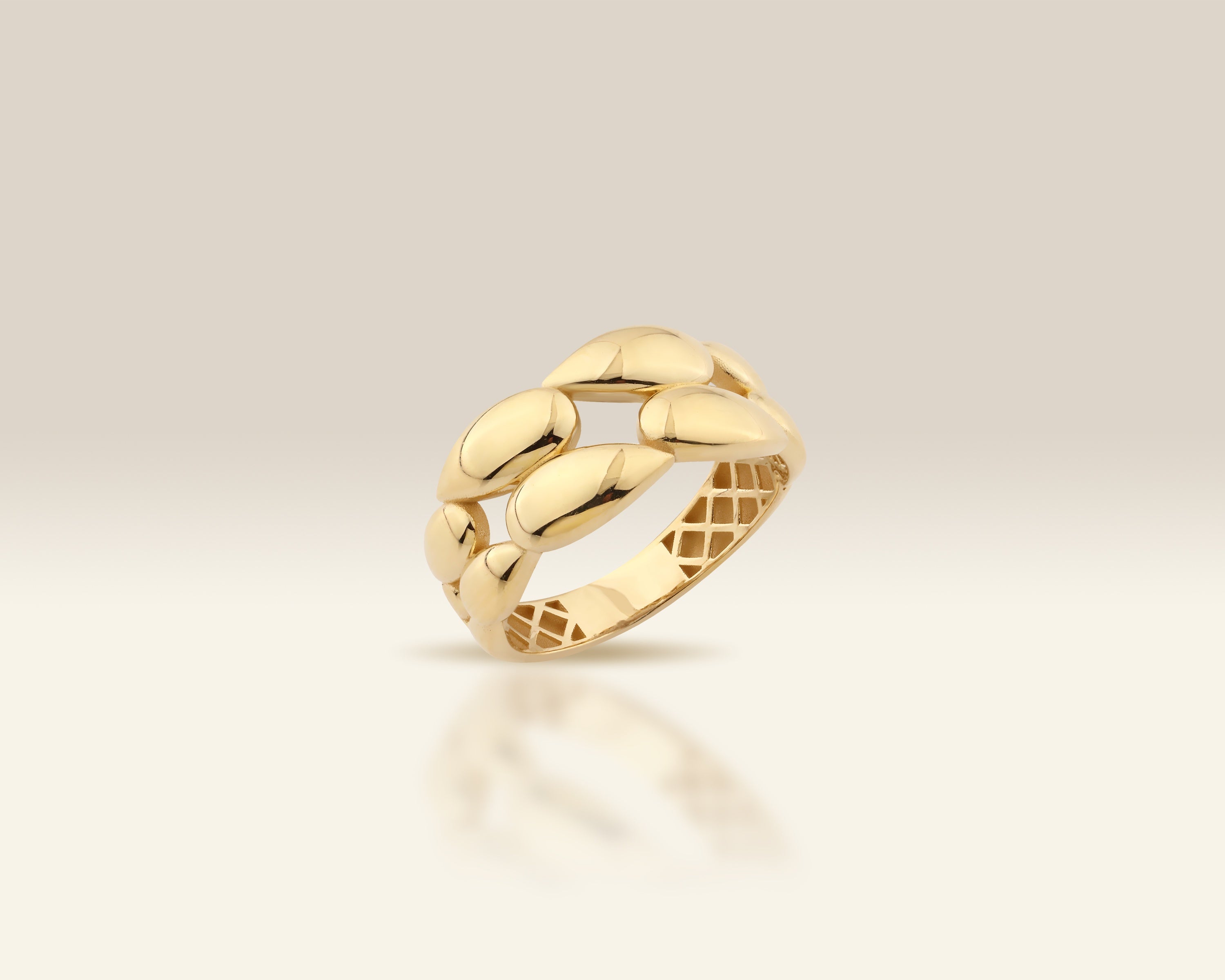 VIECLAT Solid Yellow Gold Chunky Curb Link Ring