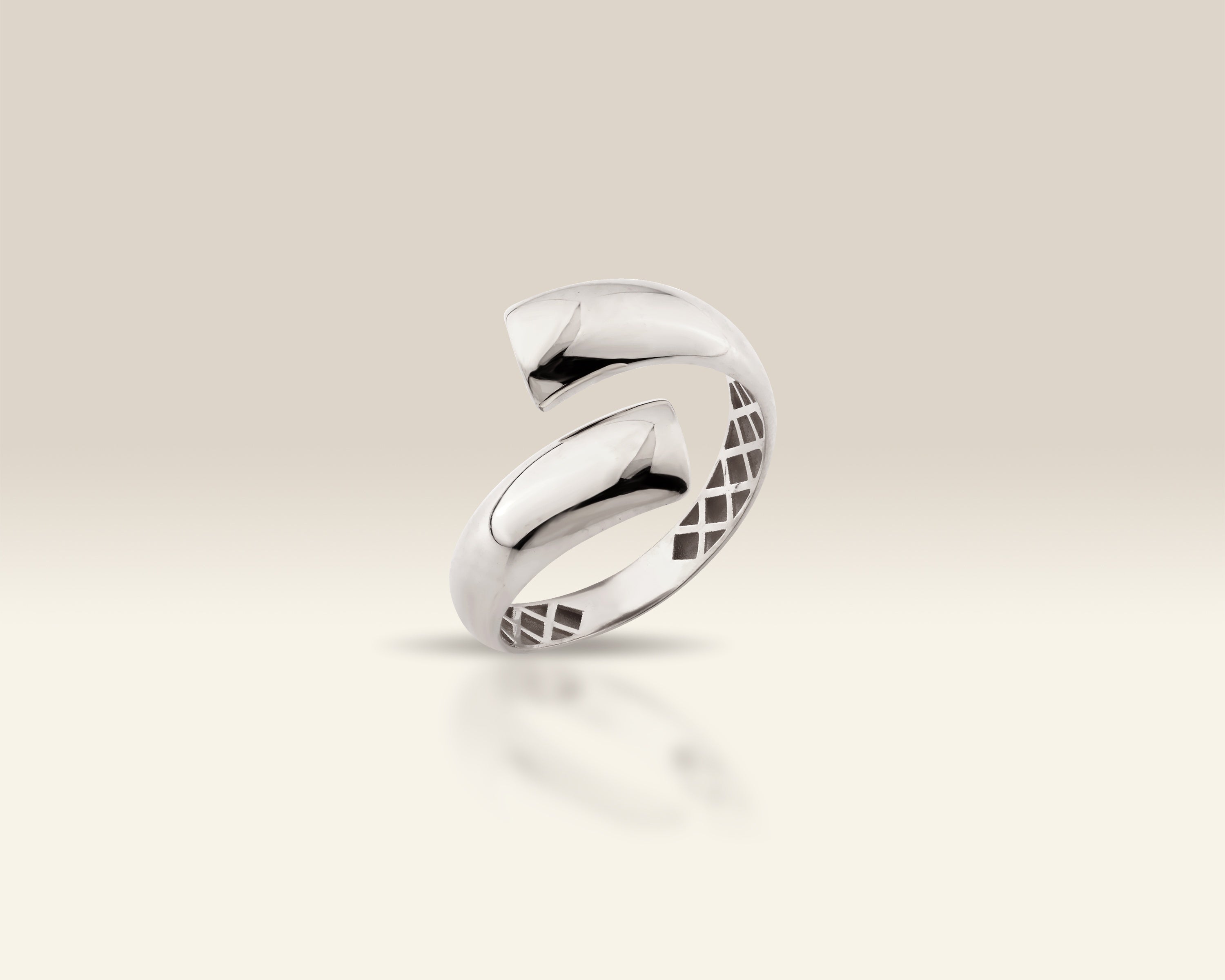 VIECLAT Solid White Gold Open Bypass Wrap Ring