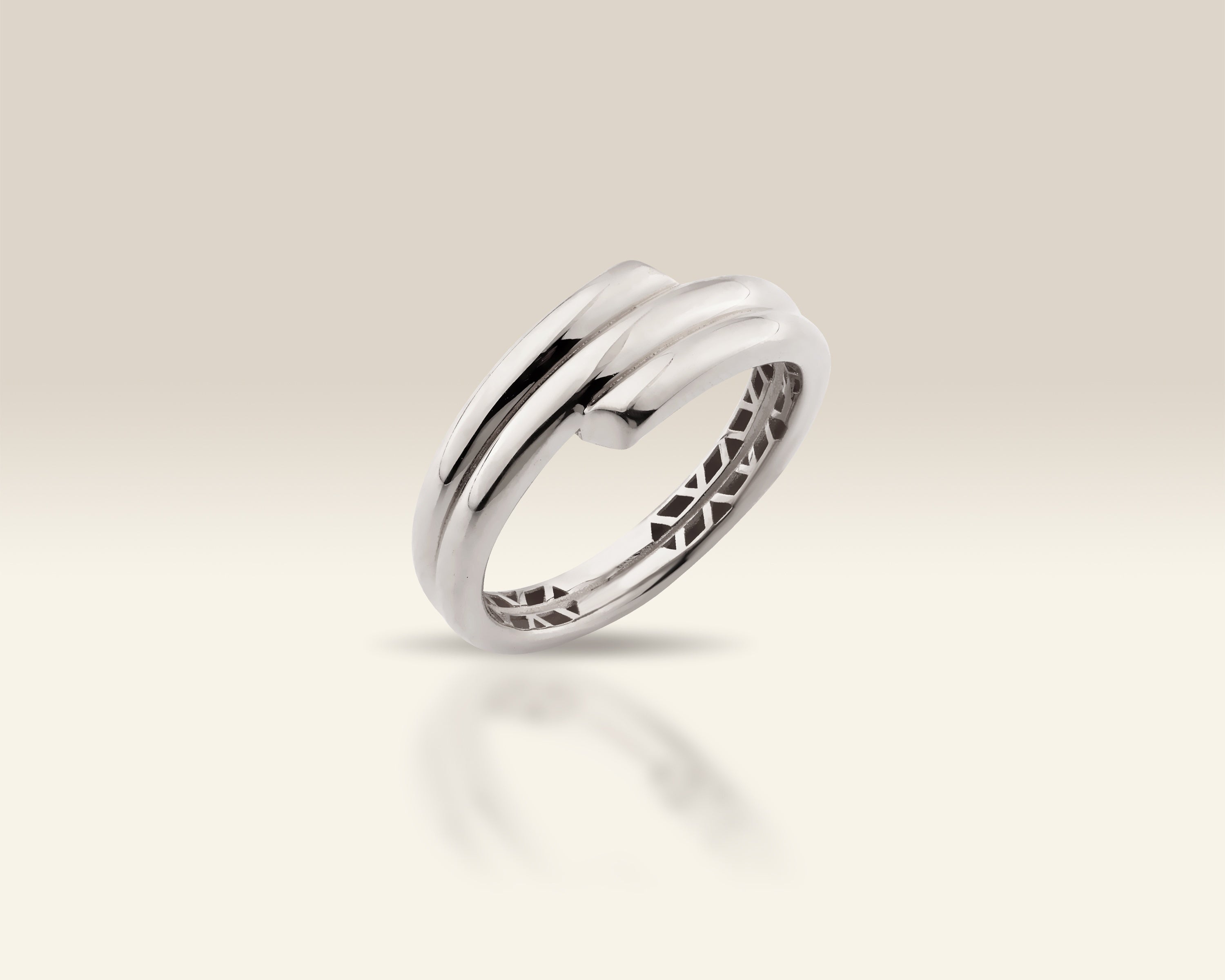 VIECLAT Solid White Gold Bypass Wrap Ring