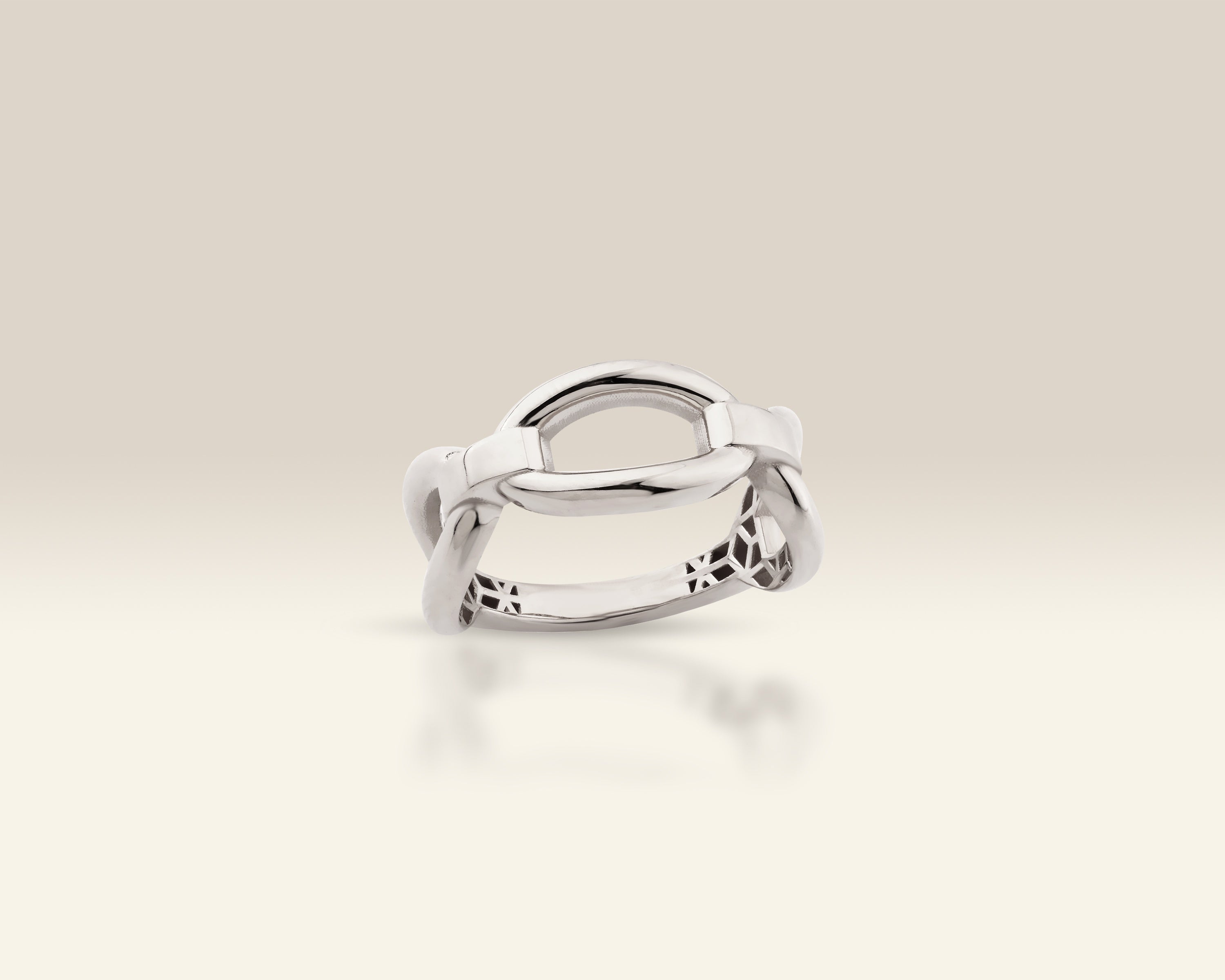 VIECLAT Solid White Gold Open Oval Link Ring