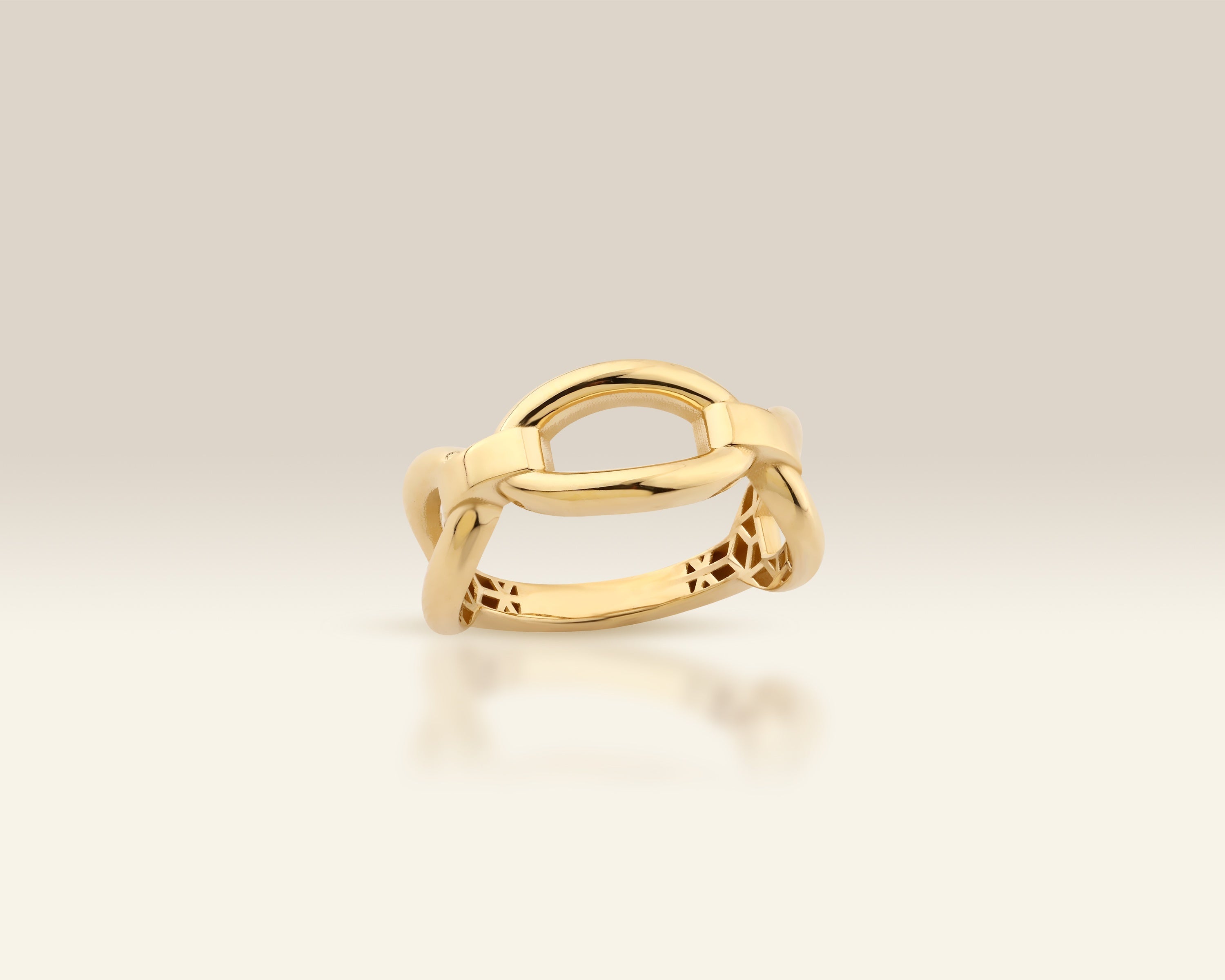VIECLAT Solid Yellow Gold Open Oval Link Ring