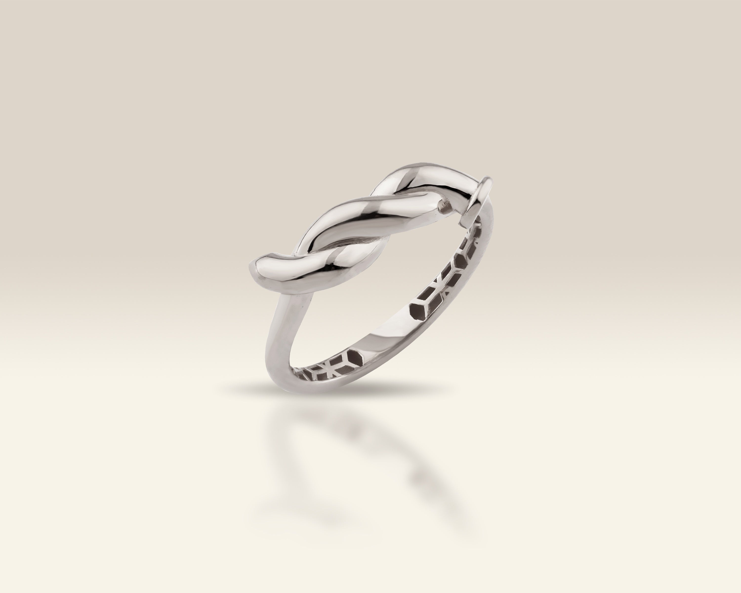 VIECLAT Solid White Gold Braided Infinity Knot Ring