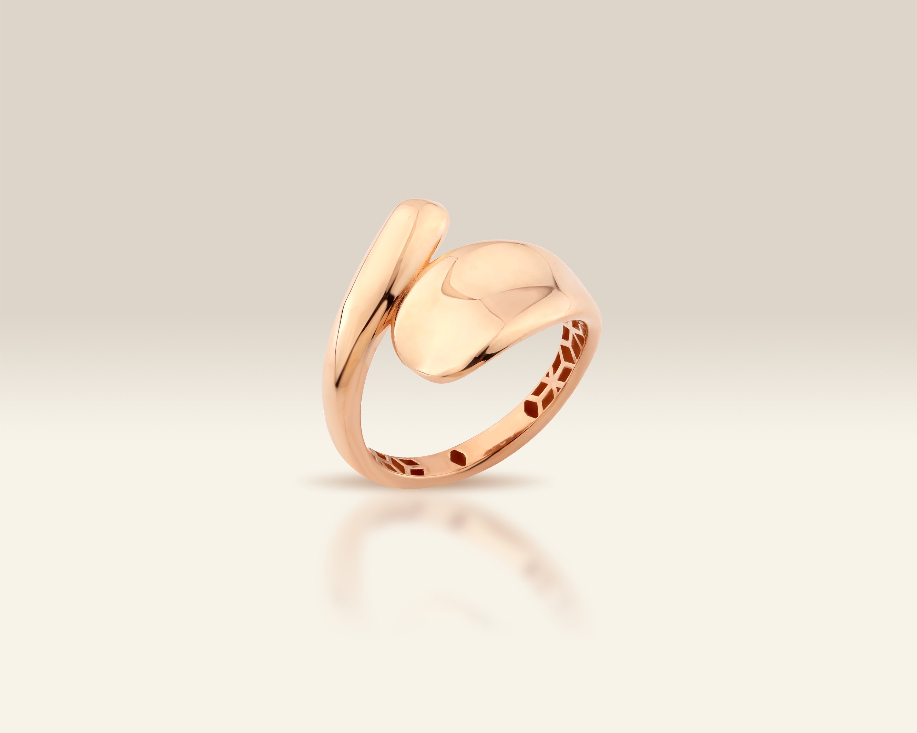 VIECLAT Solid Rose Gold Bypass Wrap Statement Ring