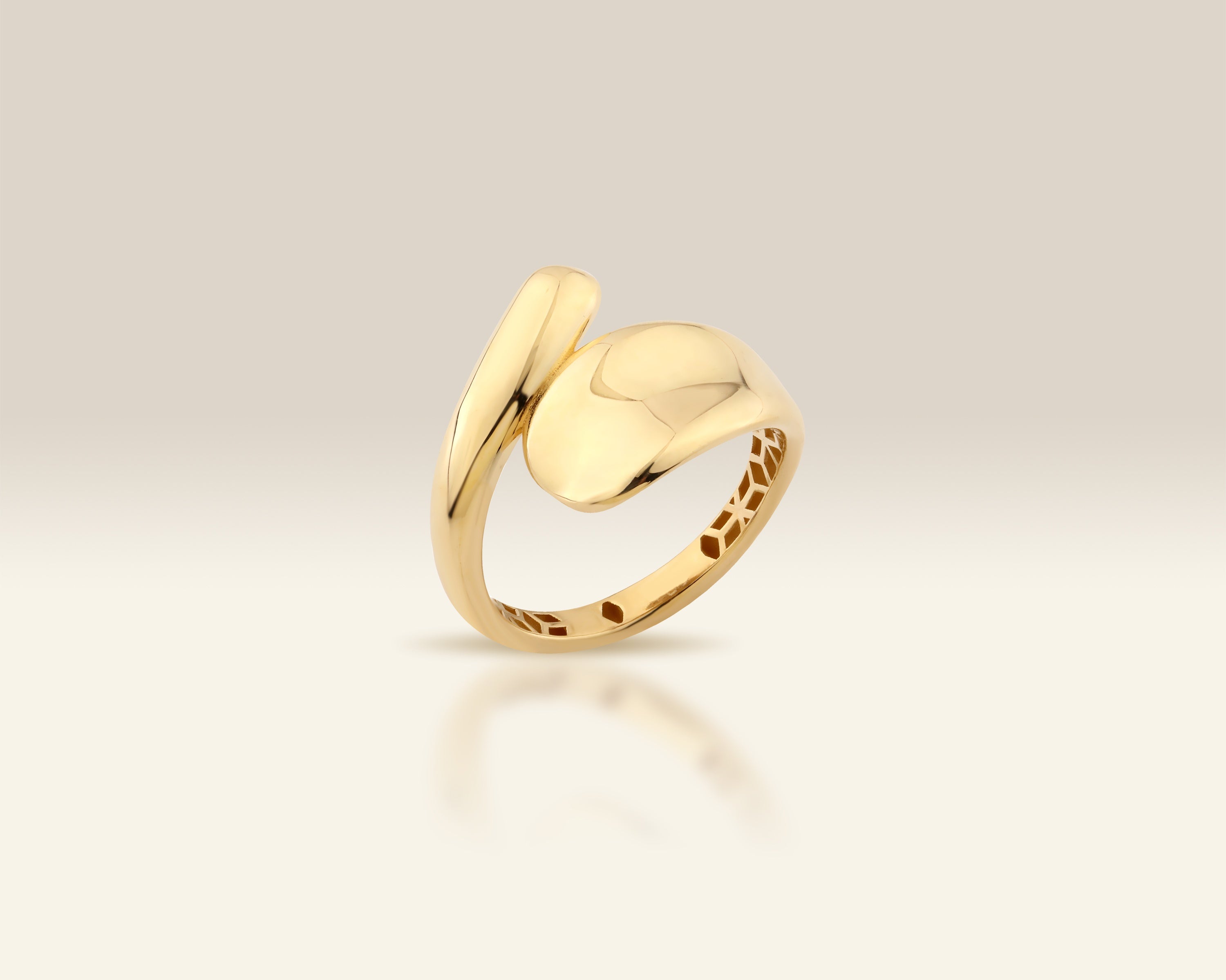 VIECLAT Solid Yellow Gold Bypass Wrap Statement Ring
