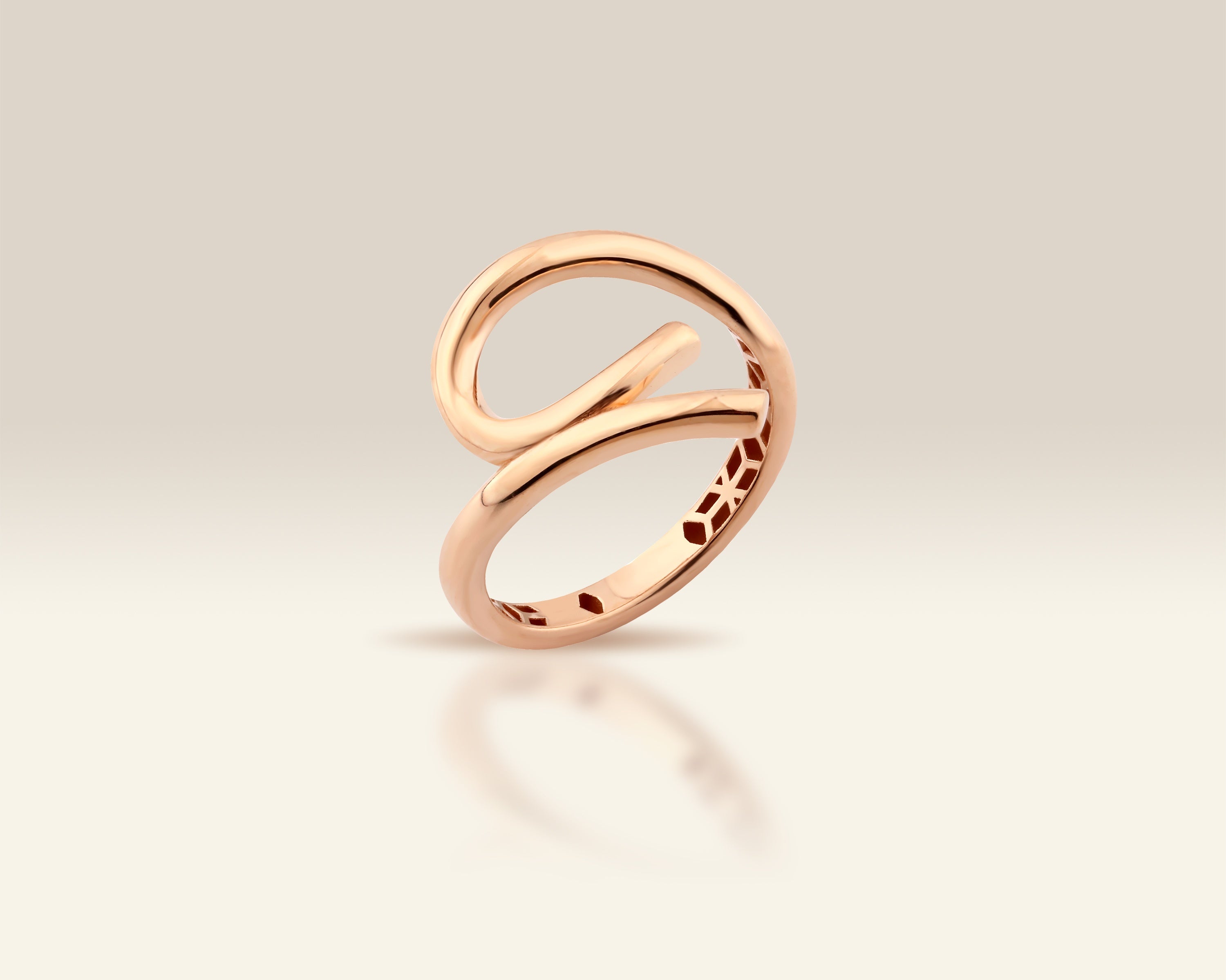 VIECLAT Solid Rose Gold Open Swirl Wrap Ring