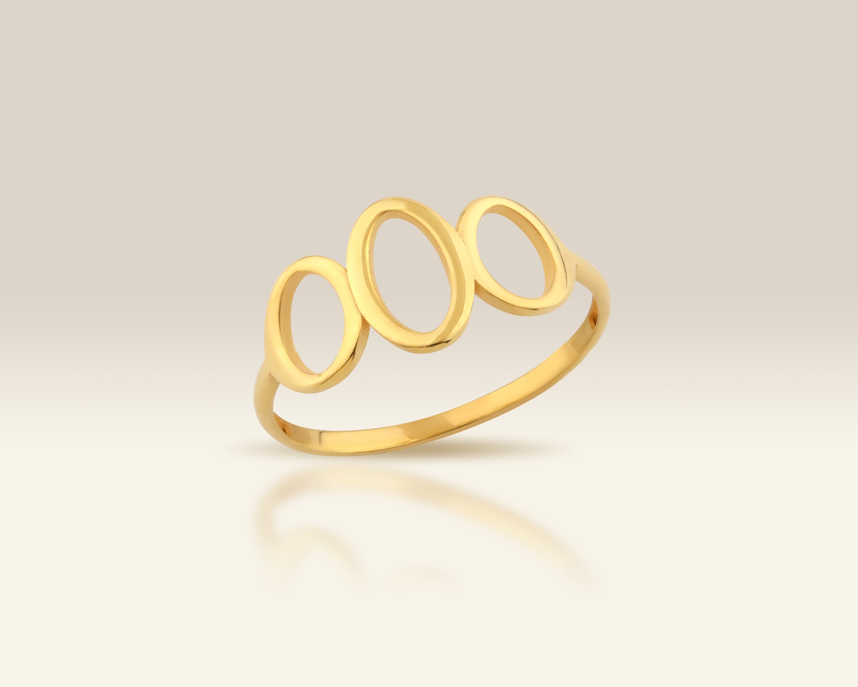 VIECLAT Gold Triple Oval Circle Ring
