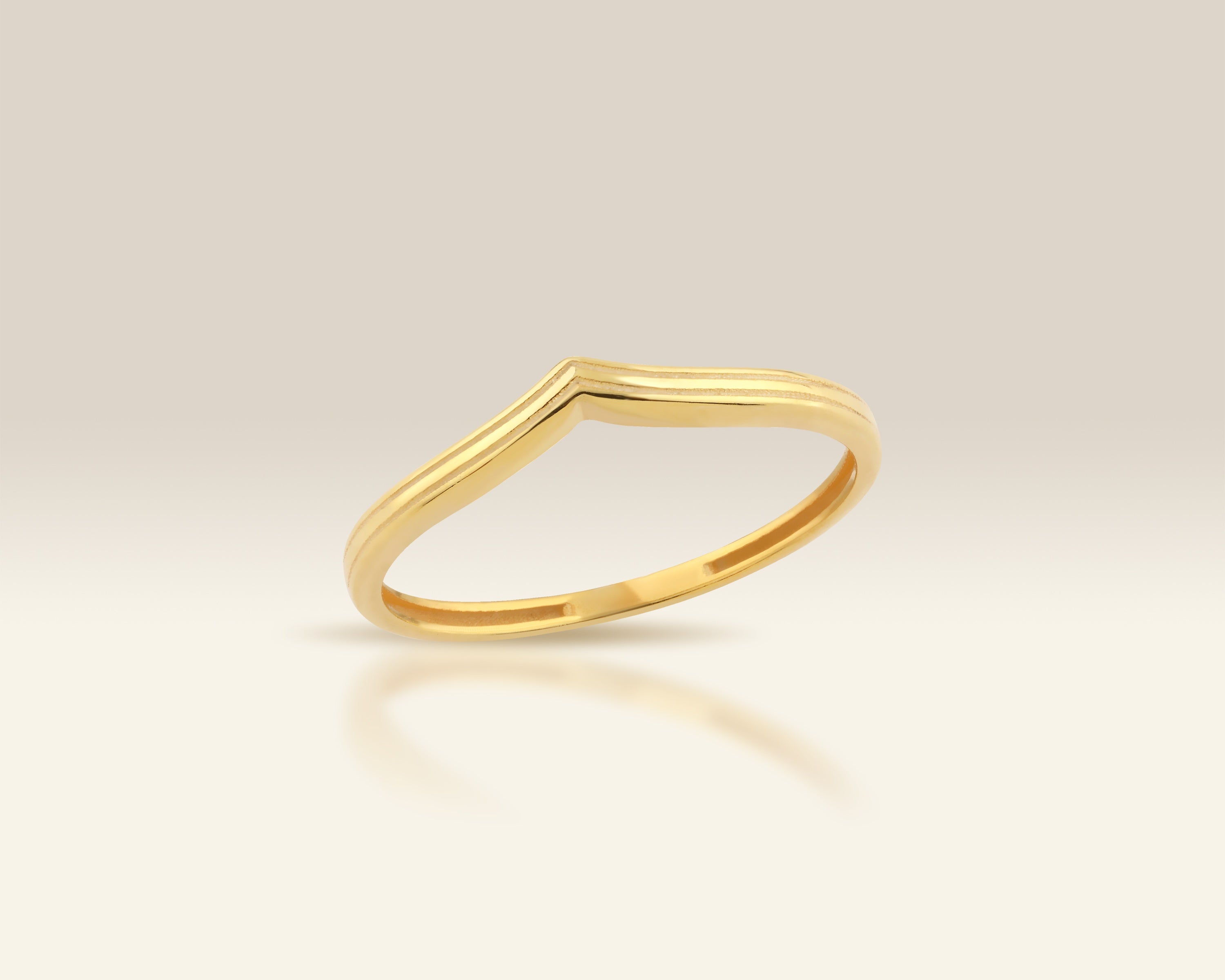 VIECLAT Gold Chevron Wishbone Stacking Ring