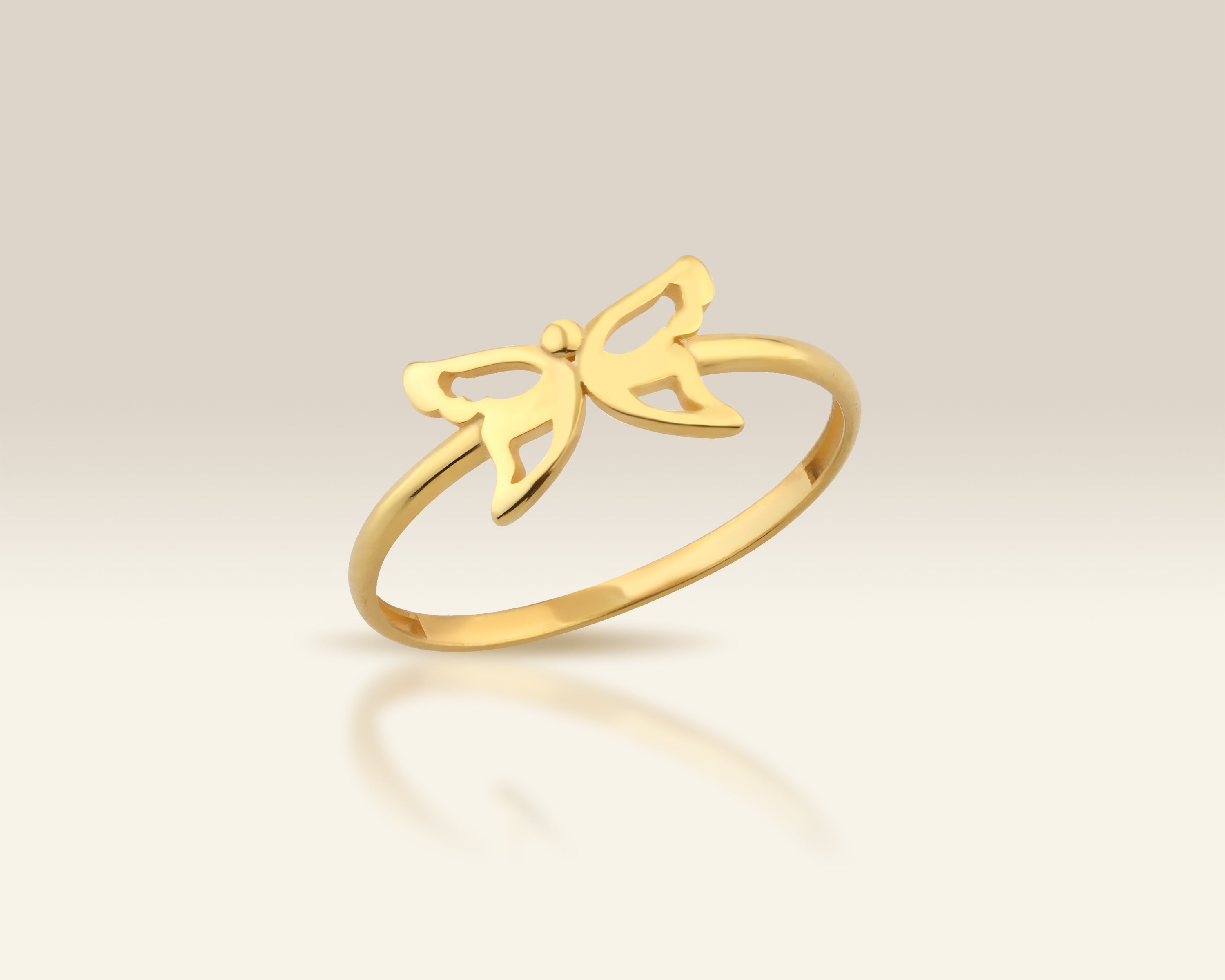 VIECLAT Solid Yellow Gold Butterfly Ring
